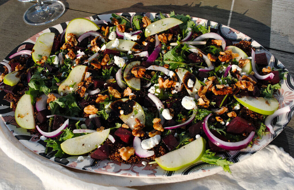 Pinot Noir pairing - red quinoa, beet and goat cheese salad recipe