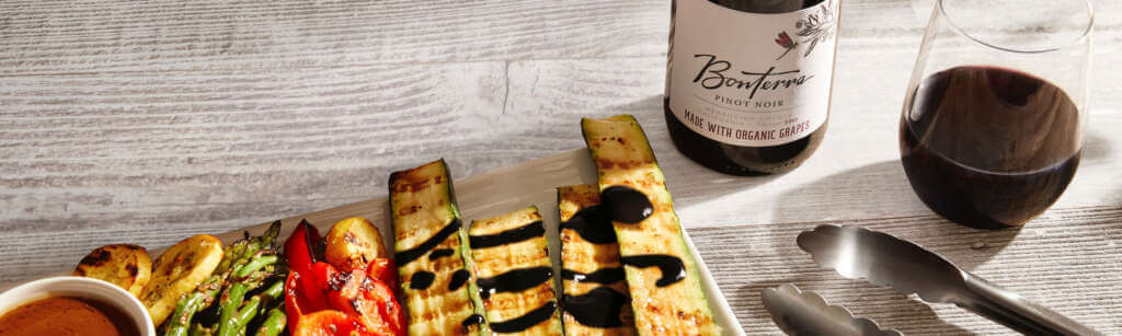 Balsamic Grilled Veggies with Bonterra Pinot Noir