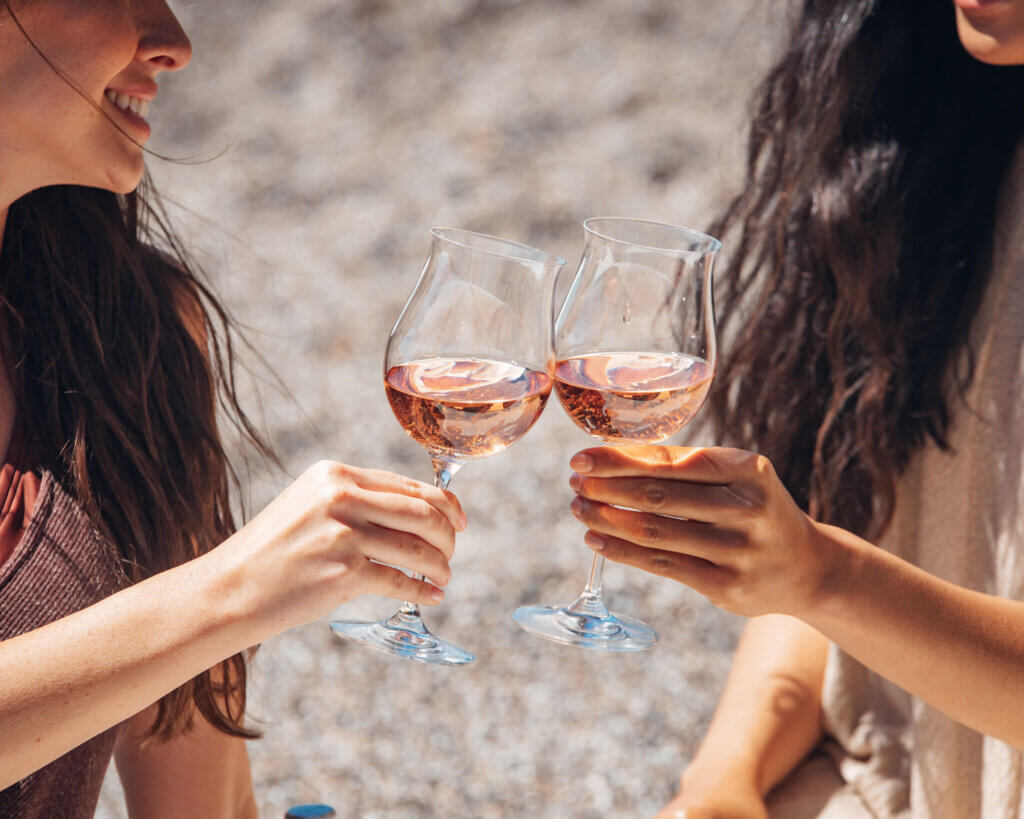 two glasses of rose